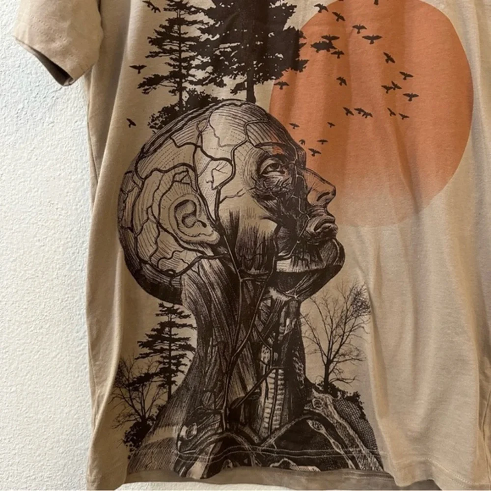 Junk Food Men's The‎ Hangover Alan Human Tree Dark Khaki Tee  Shirt Size Small